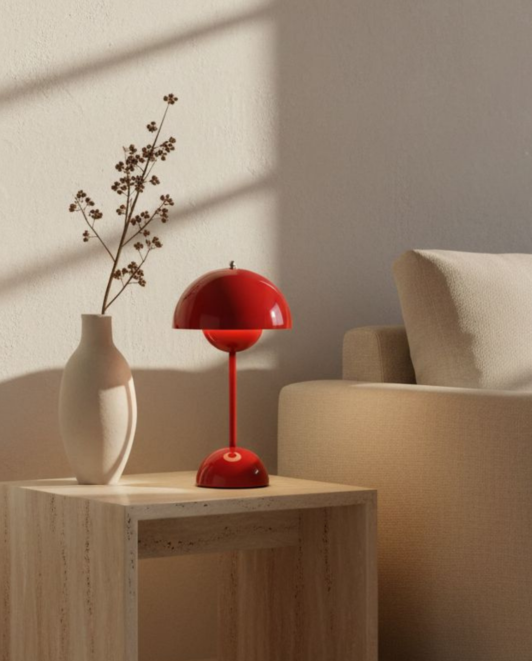 Oplaadbare Tafellamp Scandinavisch - Draadloos Touch Dimbaar, 28 cm