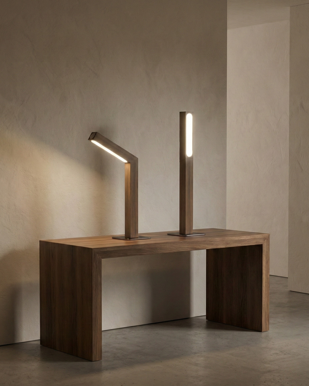 WOODI — Lampe de Chevet en Bois, Sans Fil Rechargeable