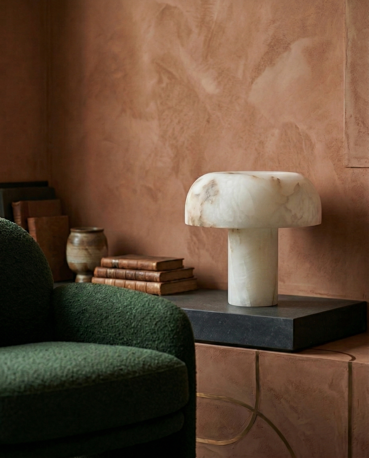 IZO — Lampe de Table en Albâtre, Dimmable pour Salon et Bureau