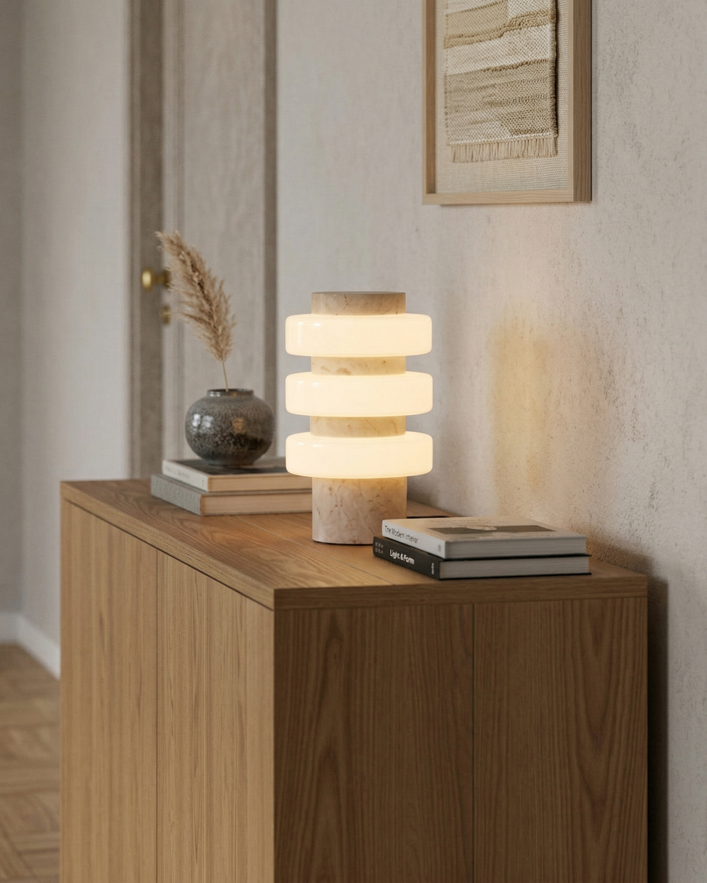 JALA — Lampe de Table en Marbre et Travertin pour Salon et Bureau