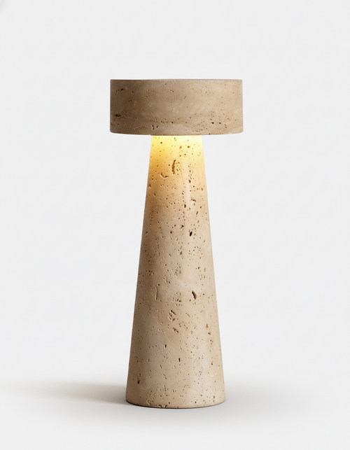 BELLO — Lampe de Table en Travertin pour Salon et Bureau