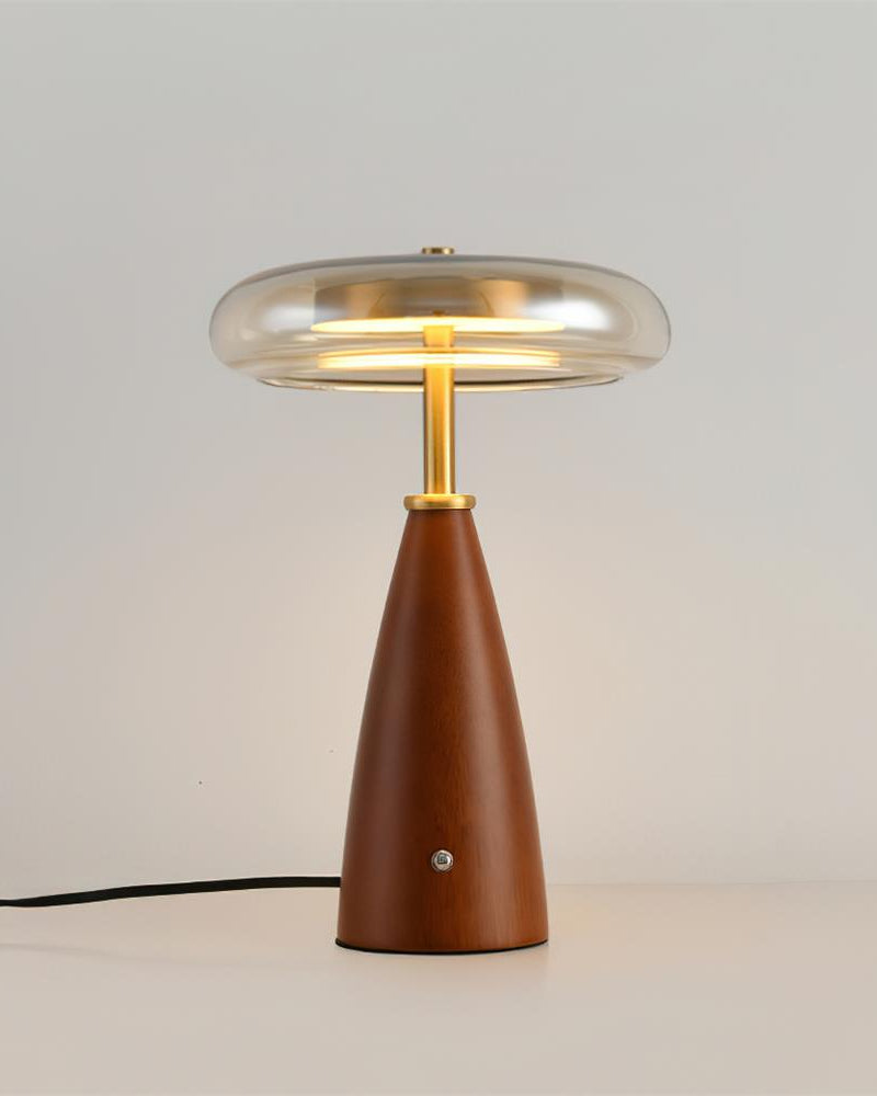 NALU — Lampe de Table en Laiton et Bois pour Salon et Bureau