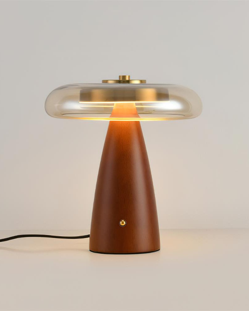 NALU — Lampe de Table en Laiton et Bois pour Salon et Bureau
