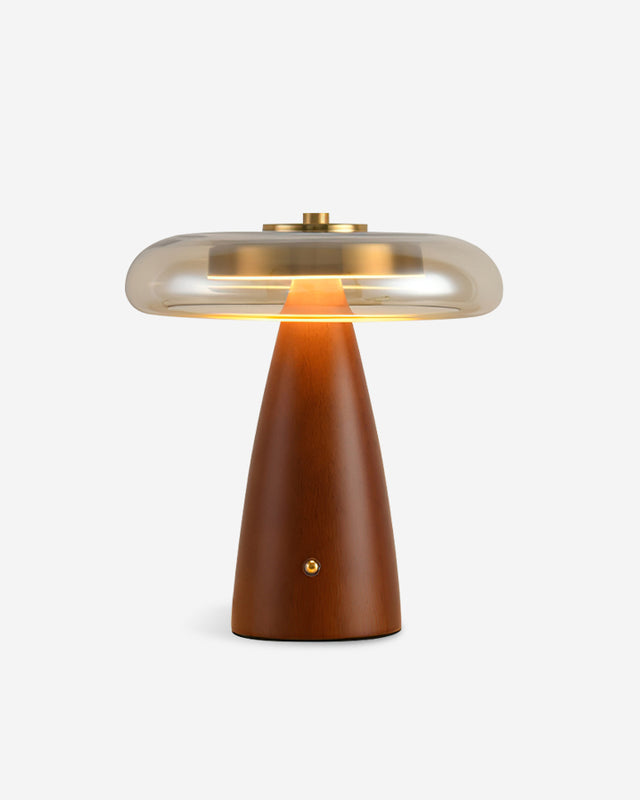 NALU — Lampe de Table en Laiton et Bois pour Salon et Bureau