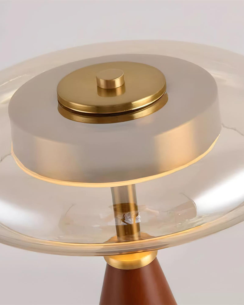 NALU — Lampe de Table en Laiton et Bois pour Salon et Bureau