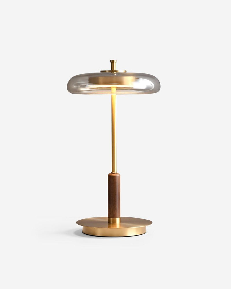 TOCRIS — Lampe de Table en Laiton et Bois pour Salon et Bureau