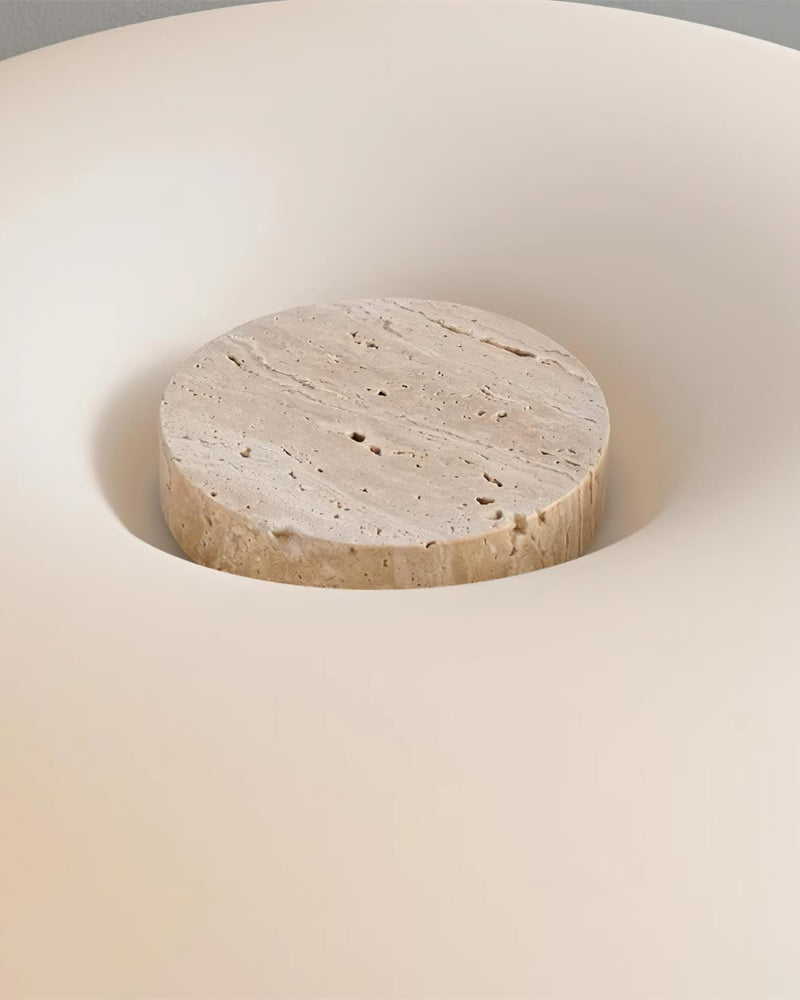 ZENO — Lampe de Table en Travertin et Verre pour Salon et Bureau