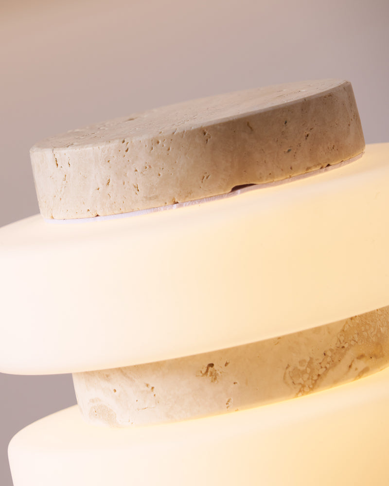 JALA — Lampe de Table en Marbre et Travertin pour Salon et Bureau