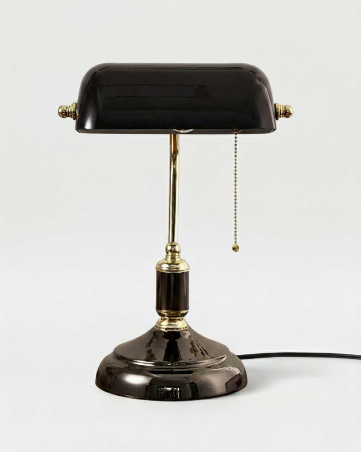 ANTIK — Lampe de Table en Laiton et Verre pour Salon et Bureau
