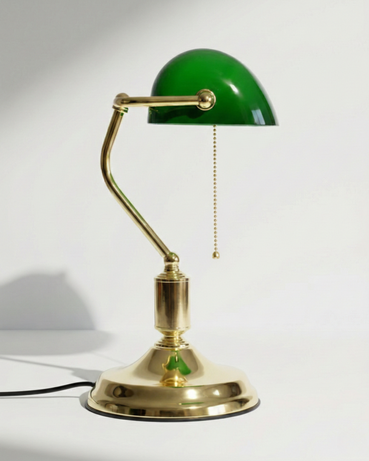 ANTIK — Lampe de Table en Laiton et Verre pour Salon et Bureau