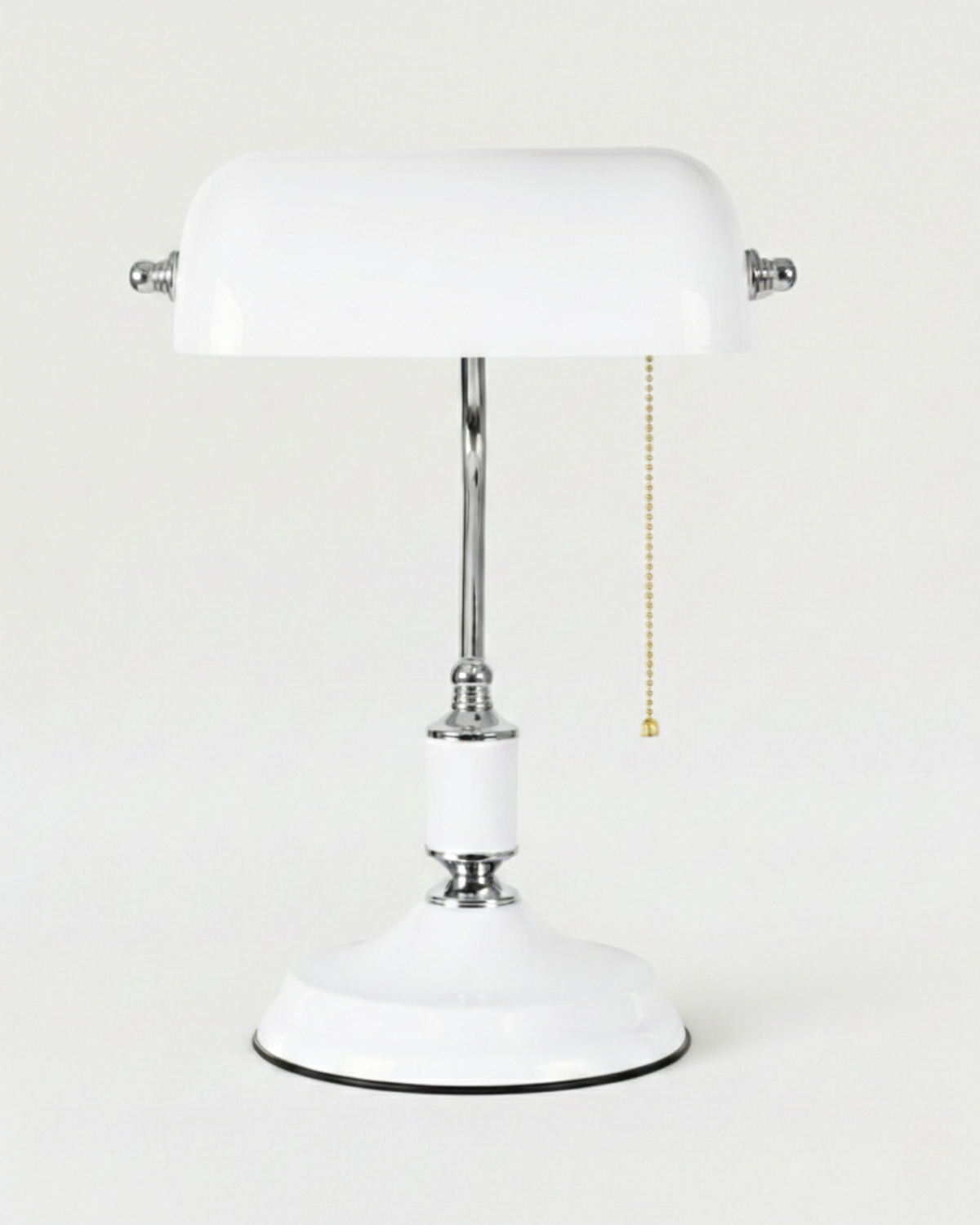 ANTIK — Lampe de Table en Laiton et Verre pour Salon et Bureau
