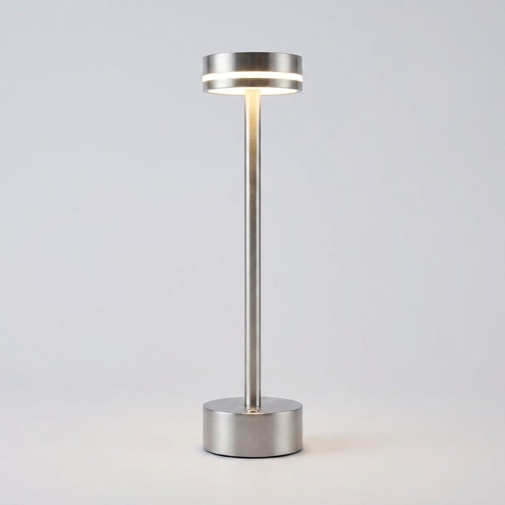 Petite lampe de chevet sans fil LYSA coloris argent