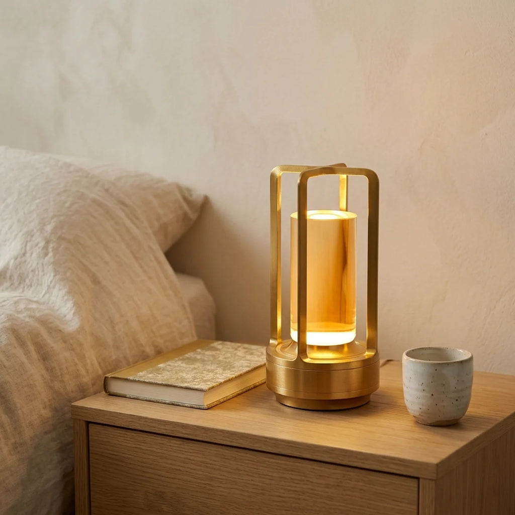 Lampe de table sans fil rechargeable filament Edison | Laiton doré