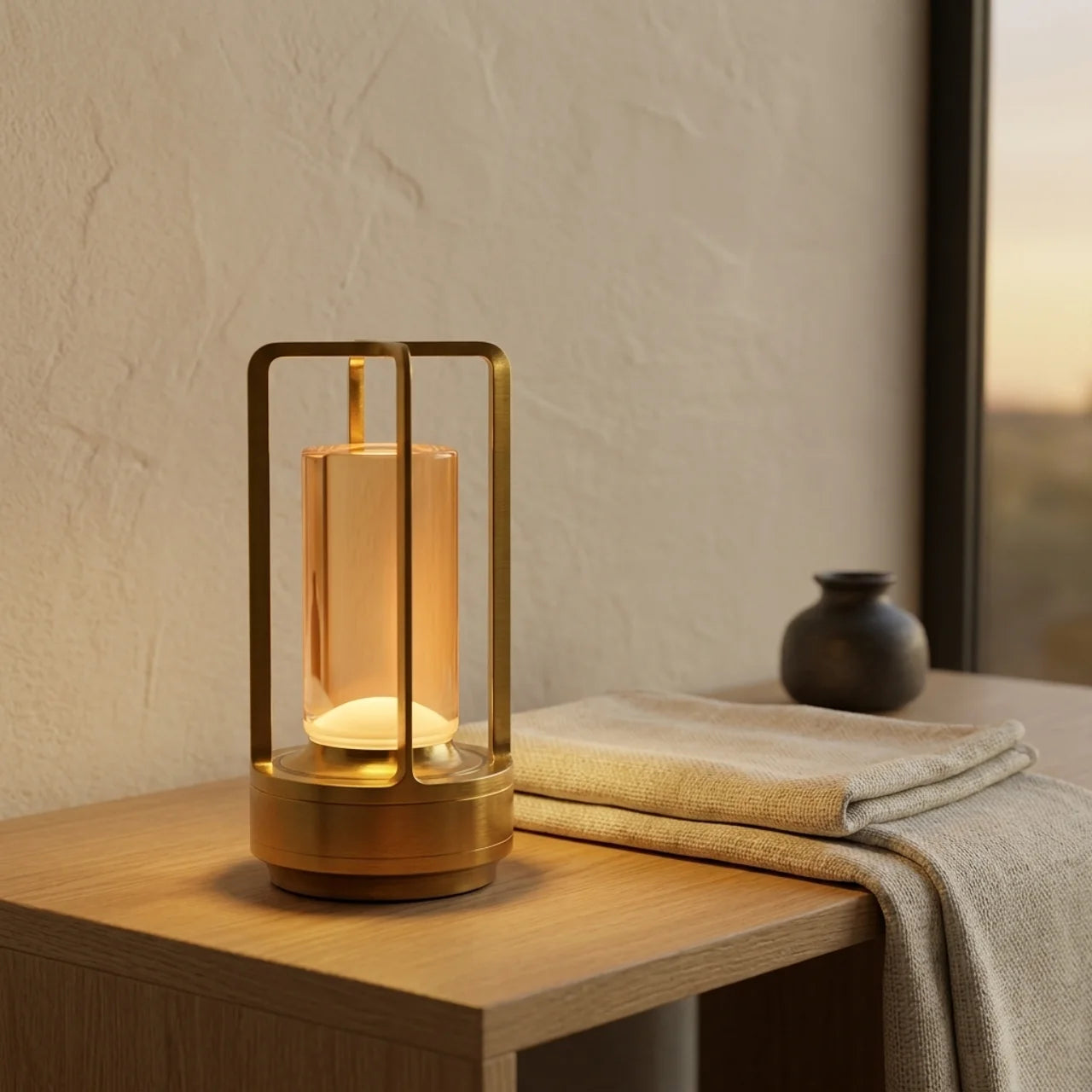Lampe de table sans fil rechargeable filament Edison | Laiton doré