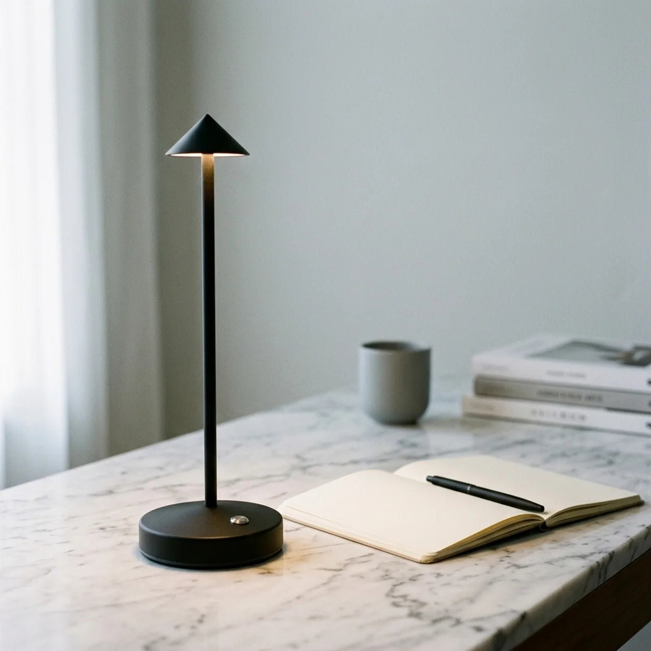 Lampe a poser sans fil Noir Mat