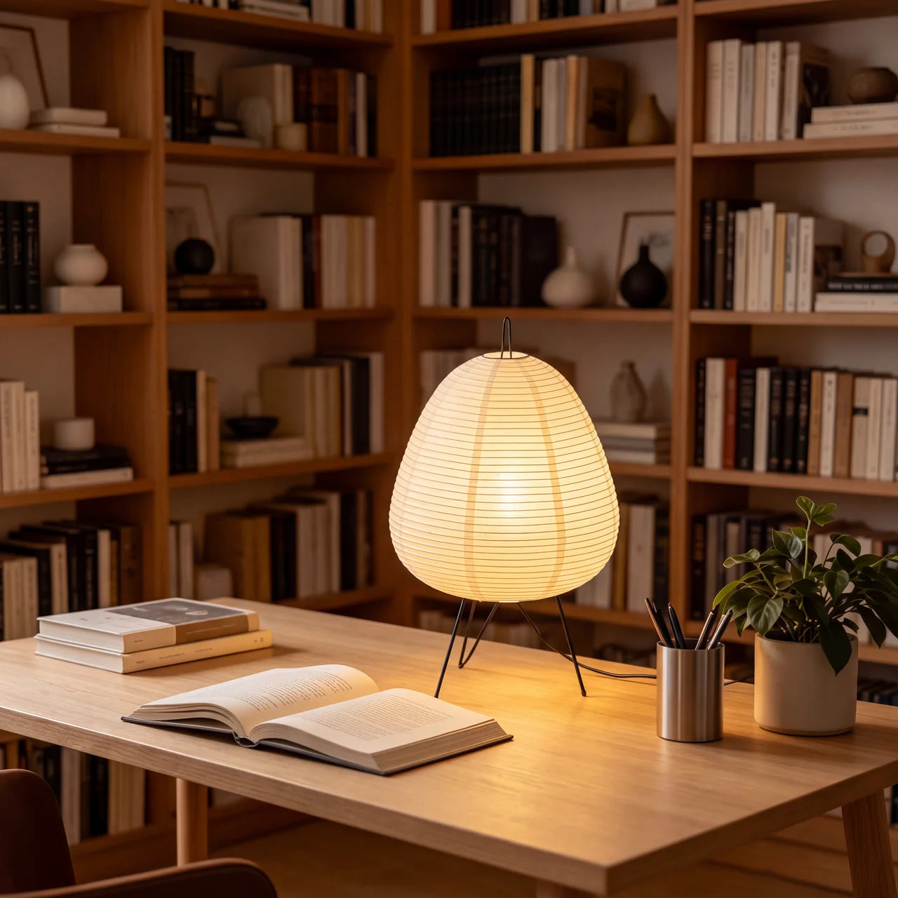 Lampe Japonaise en Papier de Riz – Lumière d'Ambiance Chaleureuse