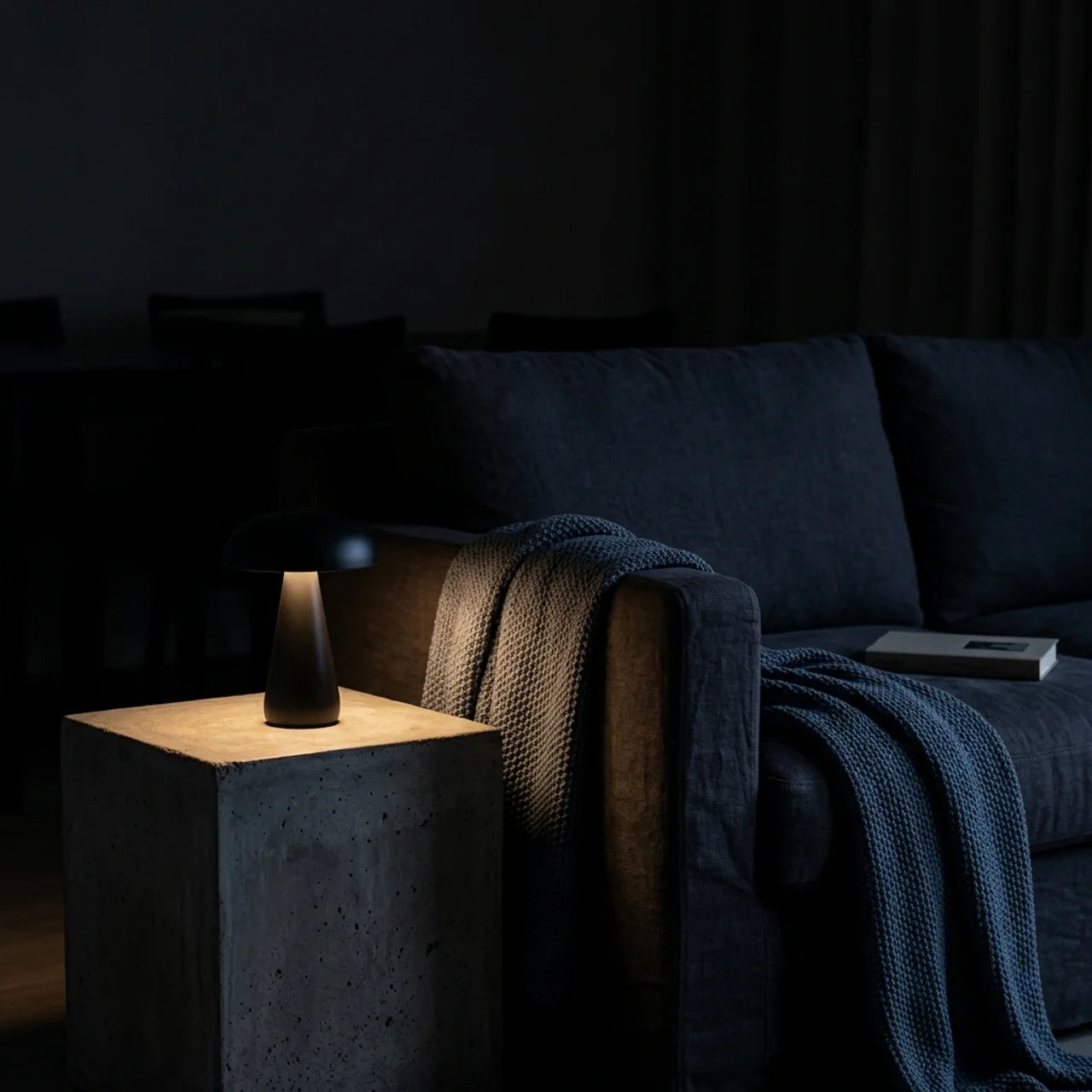 Veilleuse Champignon LED Sans Fil Tactile – Noir