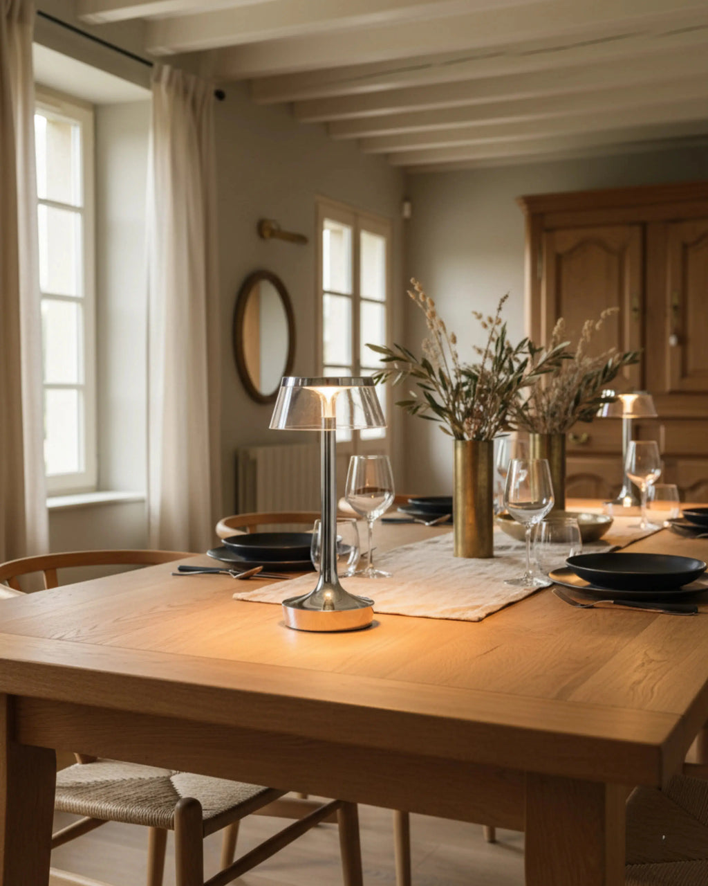 ORIN — Lampe de Table en Verre, Sans Fil Rechargeable pour Chambre et Chevet