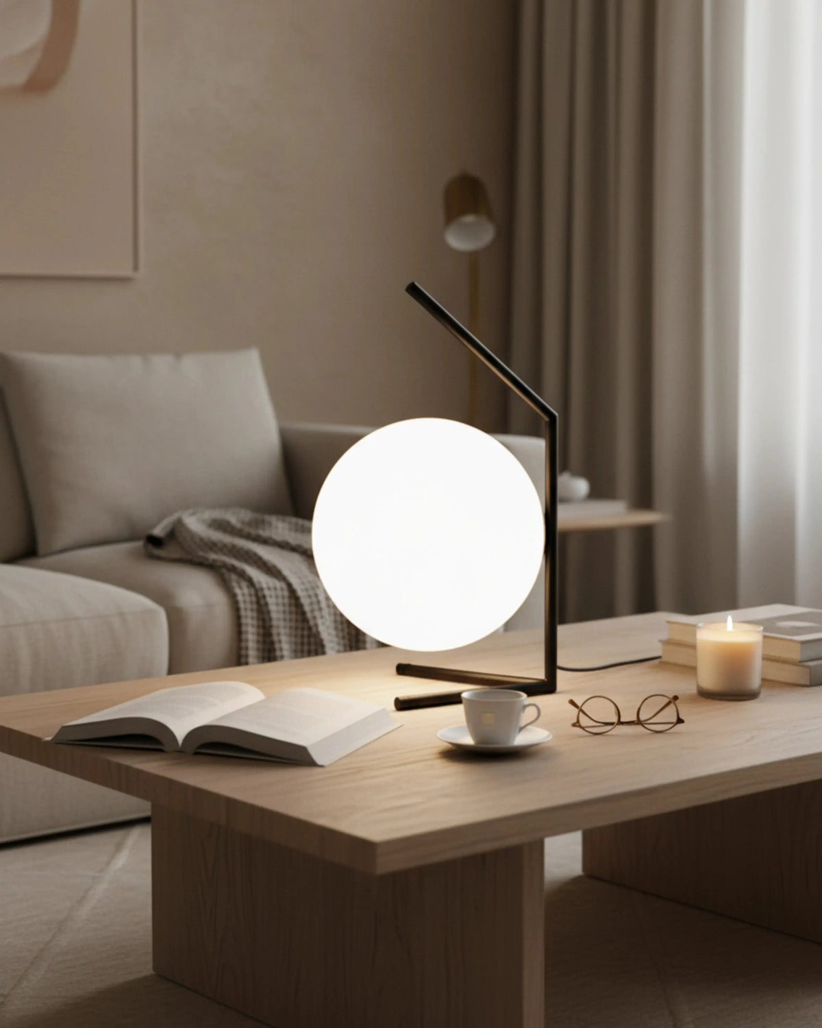 ENNA — Lampe de Table en Verre pour Salon et Bureau