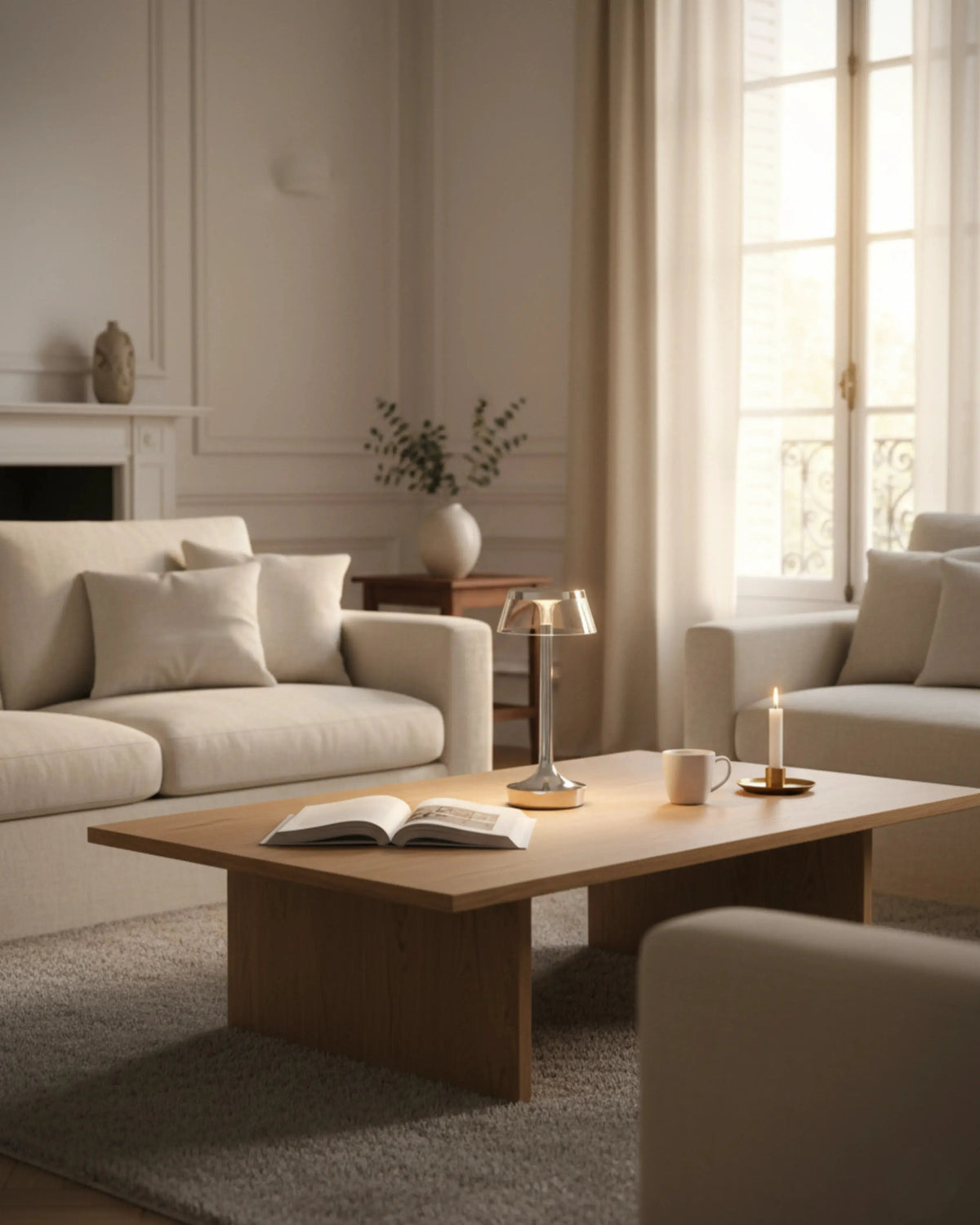 ORIN — Lampe de Table en Verre, Sans Fil Rechargeable pour Chambre et Chevet