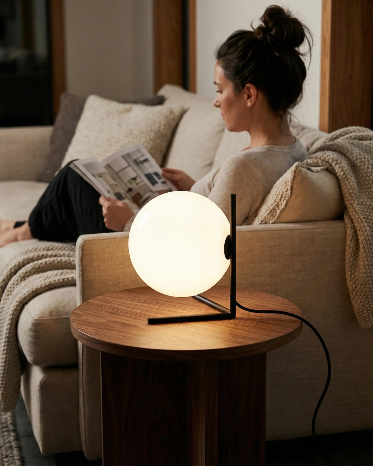 KAEN — Lampe de Table en Verre pour Salon et Bureau
