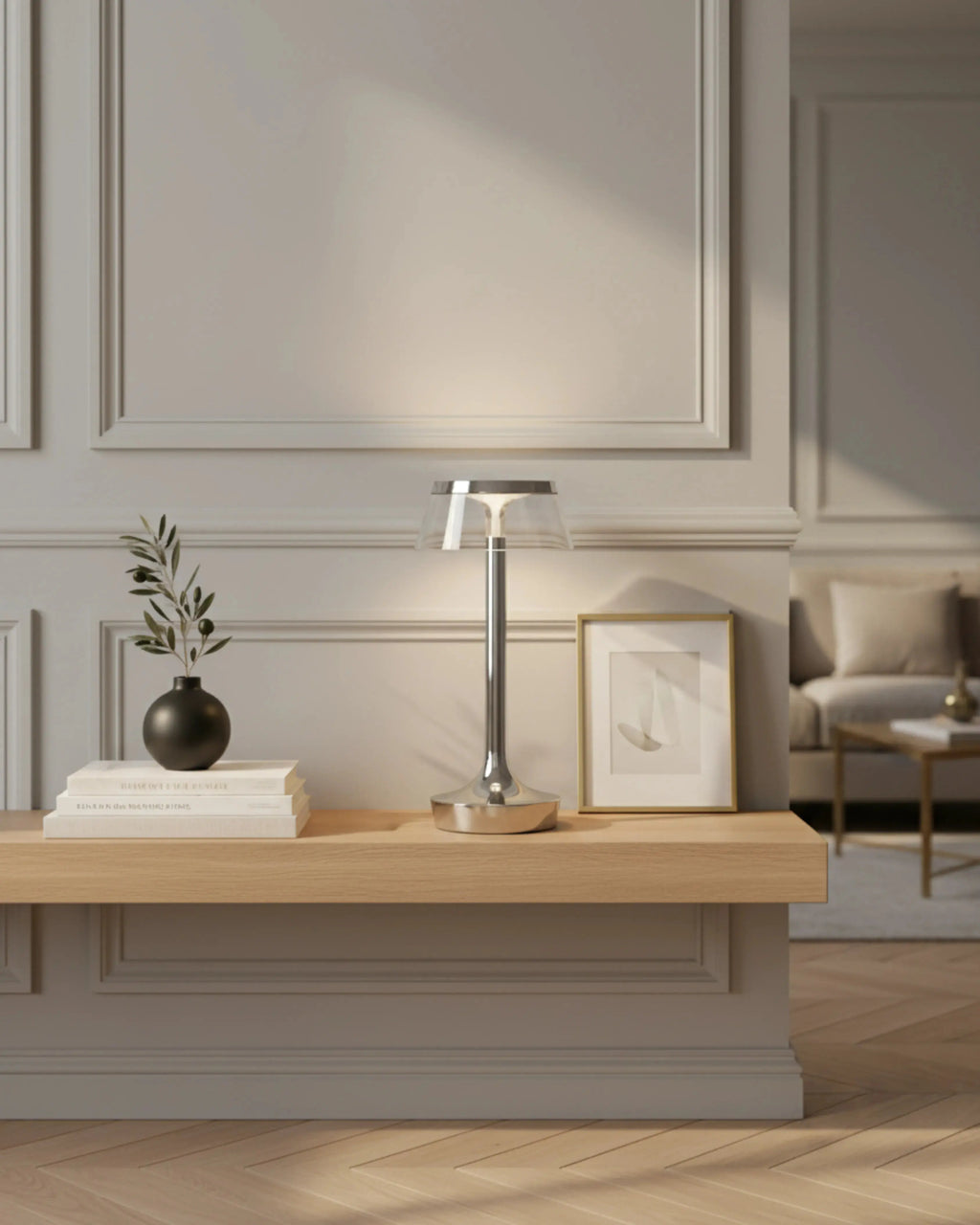 ORIN — Lampe de Table en Verre, Sans Fil Rechargeable pour Chambre et Chevet