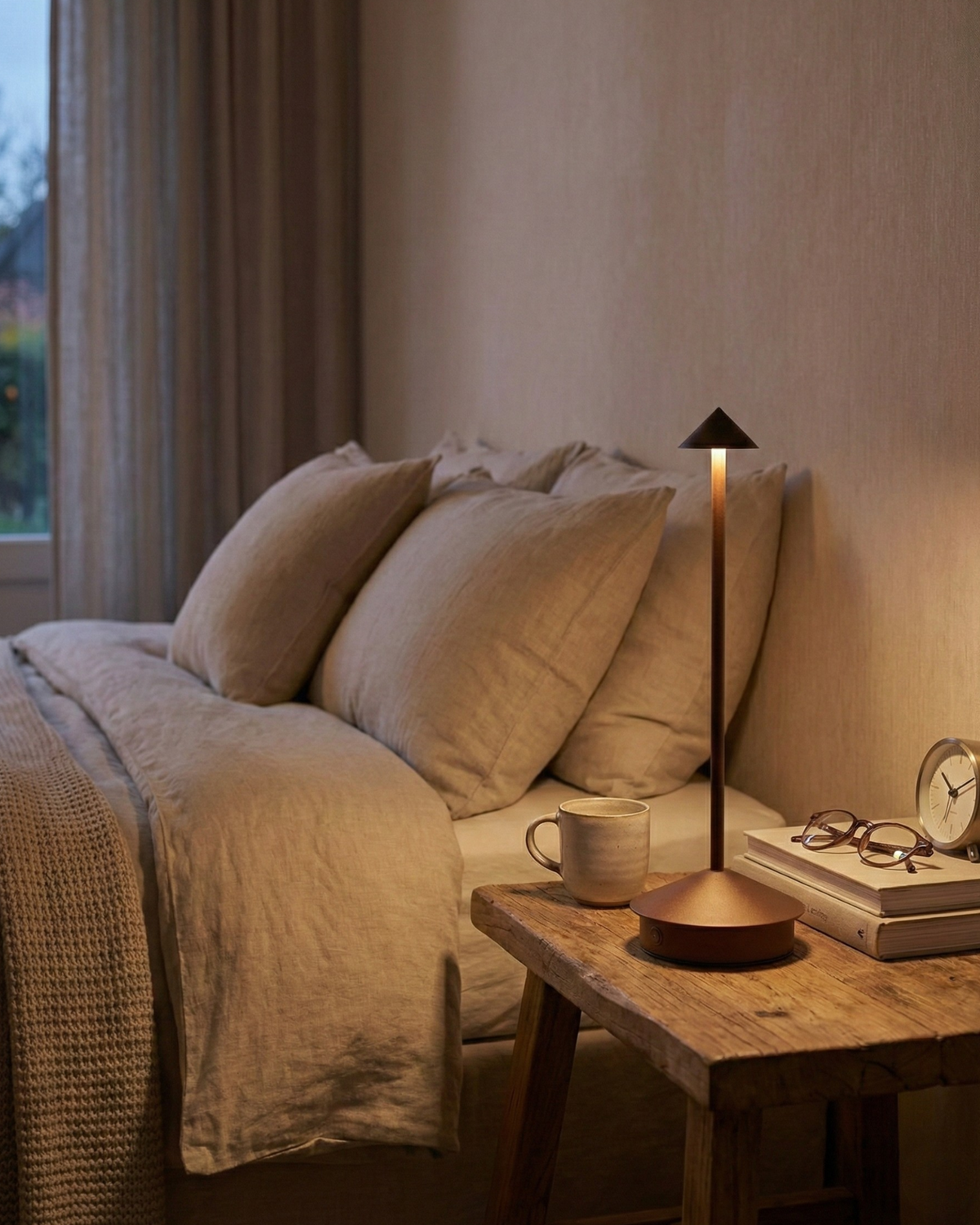 MIRO — Lampe de Chevet Sans Fil Rechargeable, Tactile LED