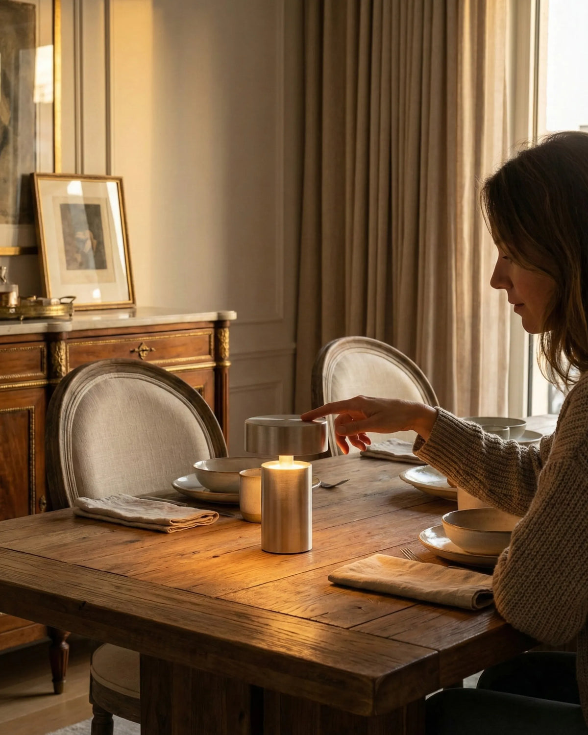TOMI — Lampe de Chevet Sans Fil Rechargeable Tactile, Design Champignon LED