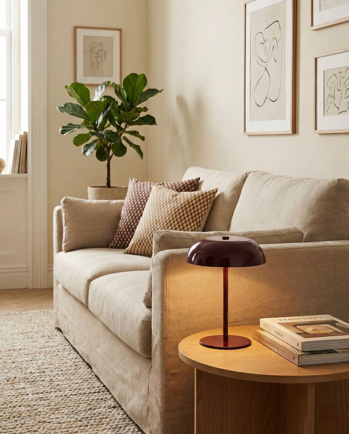 MALMO — Lampe de Chevet Sans Fil Rechargeable, Dimmable LED
